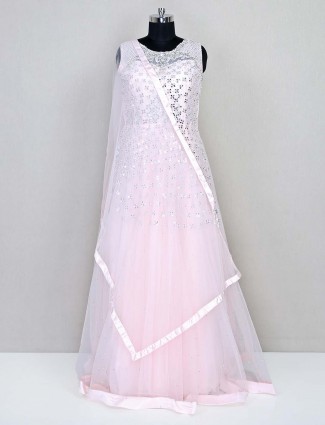 Pink wedding special net gown