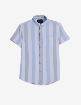 PIONEER white stripe cotton shirt