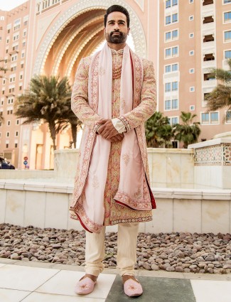 Plush multicolor sherwani suit