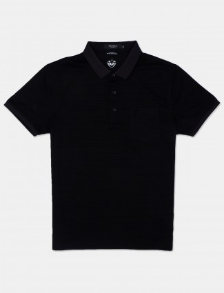 Psoulz cotton t-shirt in printed polo black