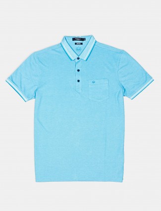 Psoulz solid blue casual t-shirt