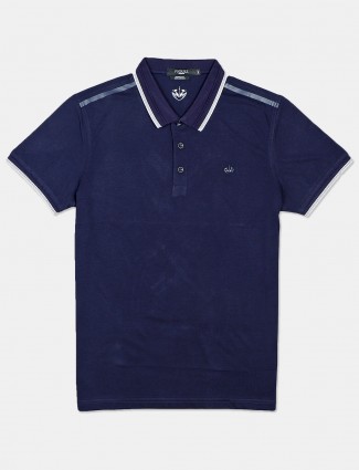 Psoulz solid navy polo t-shirt