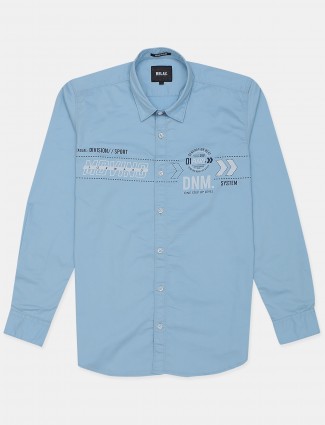 Relay baby blue shade shirt for men in cotton