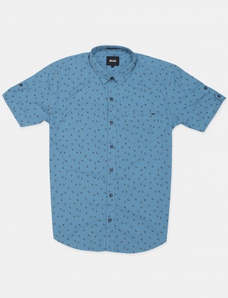 Relay bezique blue shade t-shirt in printed style