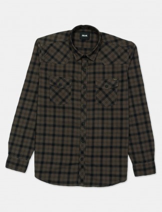 Relay brown checks patern cotton shirt