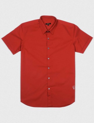 Relay presented red colored solid shirt