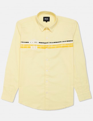 Relay yellow cotton shirt for mens