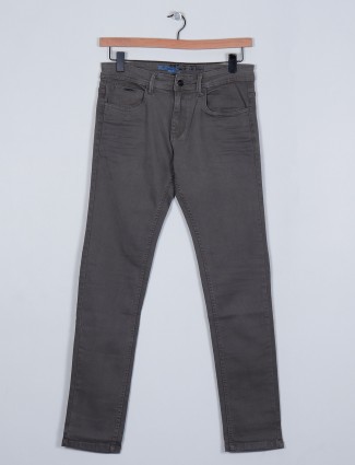 Rexstraut grey denim slim fit jeans for mens