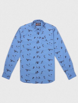 River Blue blue printed pattern shirt