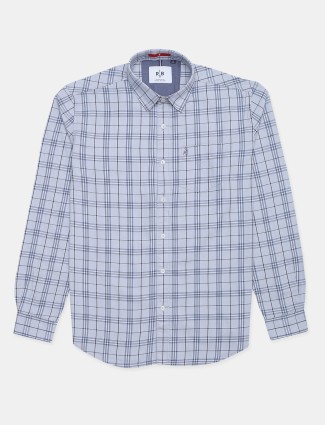 River Blue grey checks slim fit shirt