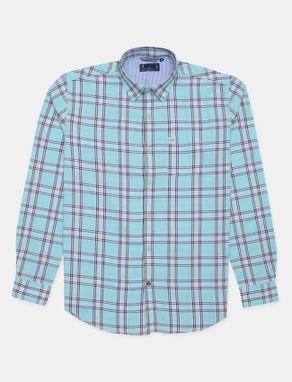 River Blue pink casual wear shirt for men