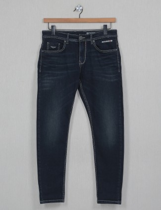 Rookies dark blue slim fit washed style denim jeans