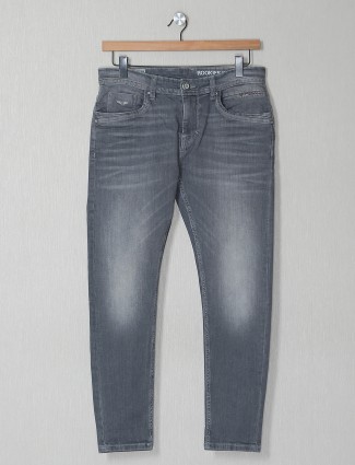 Rookies slate grey slim fit casual jeans