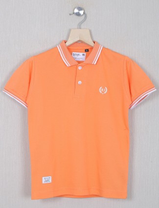Ruff orange shade t-shirt for boys in cotton