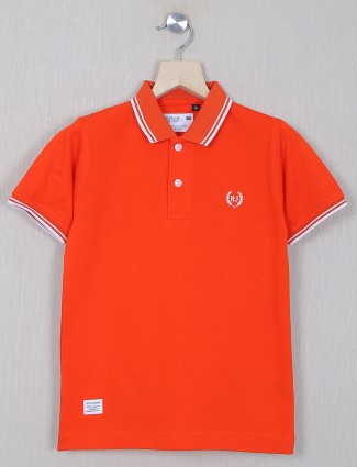 Ruff polo neck t-shirt for boys in orange