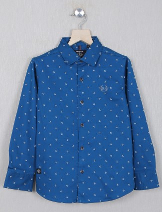 Ruff presented turquoise blue cotton shirt for boys