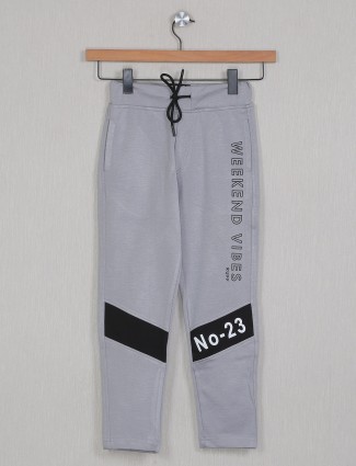 Ruff printed grey shade cotton trackpant for boys