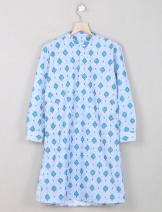 Silk kurta in sky blue color