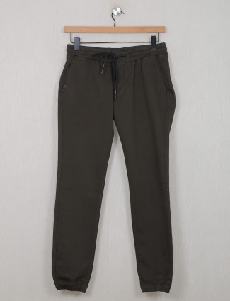 Six Element olive green casual cotton trouser