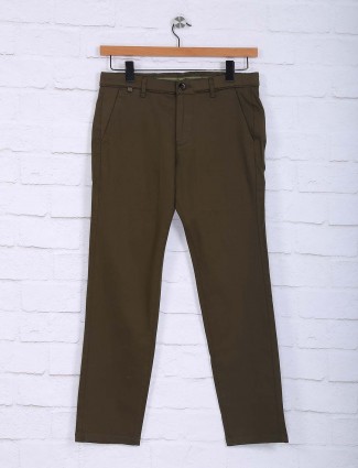 Sixth Element olive green slim fit trouser