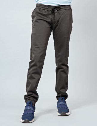Sixth Element solid grey cotton track pant