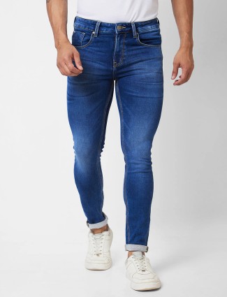 SPYKAR washed blue super skinny fit jeans