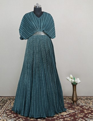 Stunning bottle green designer gown for women