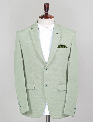 Stunning pista green terry rayon blazer for mens