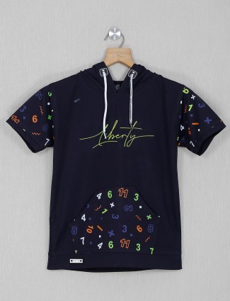 Sturd navy casual cotton t-shirt with print