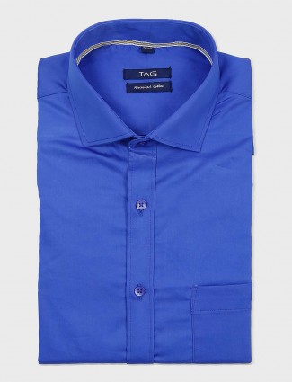 TAG dark blue full sleeves cotton shirt