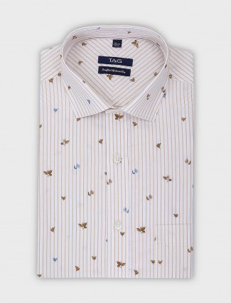 TAG printed and stripe pattern formal shirt