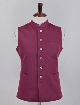 Textured mariib cotton silk waistcoat for mens