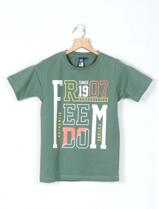 Timbuktuu green printed casual t-shirt