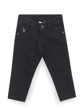 U S POLO ASSN black solid slim fit boys jeans