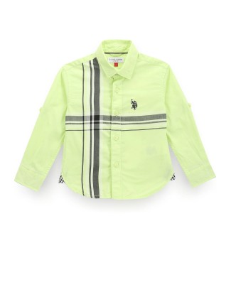 U S POLO ASSN light green stripe cotton shirt