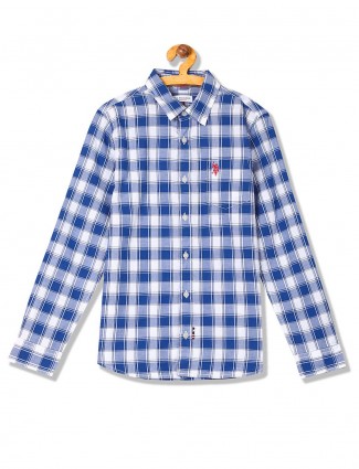 U S Polo blue hue checks casual shirt
