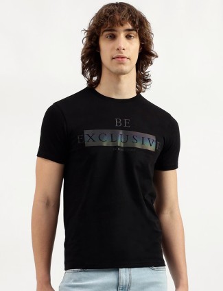 UCB black typography pattern t-shirt