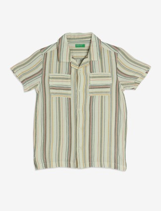 UCB cream stripe cotton shirt