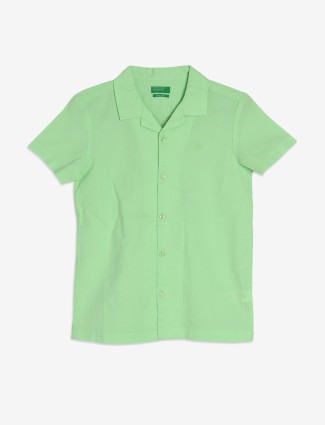 UCB light green plain half sleeve shirt