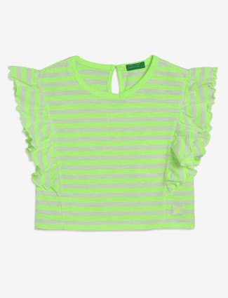 UCB neon green cotton stripe top