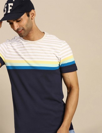 UCB solid navy hue mens casual shirt