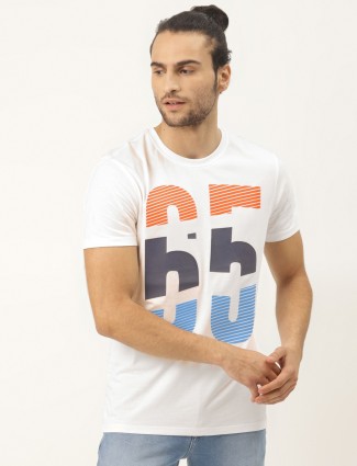 UCB white printed casual t-shirt