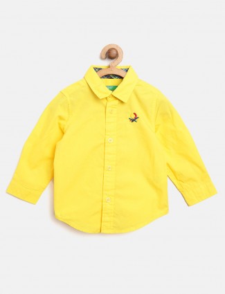 United Colors of Benetton bright yellow solid shirt