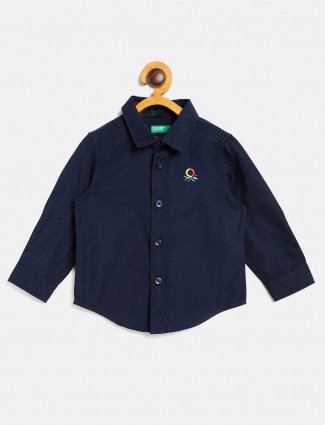 United Colors of Benetton navy solid shirt