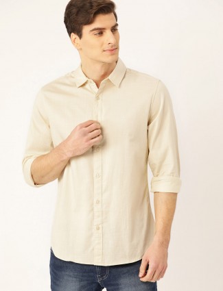 United Colors of Benetton solid beige shirt