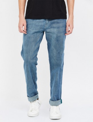 United Colors of Benetton solid blue slim fit jeans