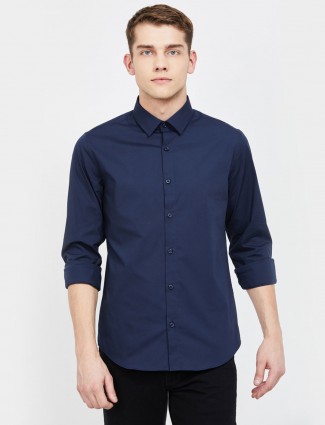 United Colors of Benetton solid navy shirt