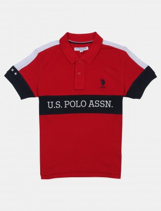 US polo assn. red printed cotton t-shirt