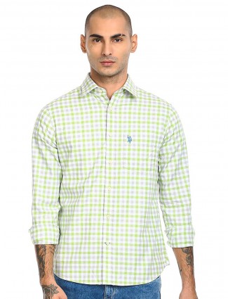 US POLO presented striped light green shirt