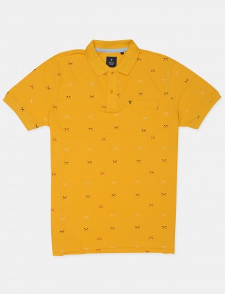Van Hausen yellow tint printed t-shirt for men